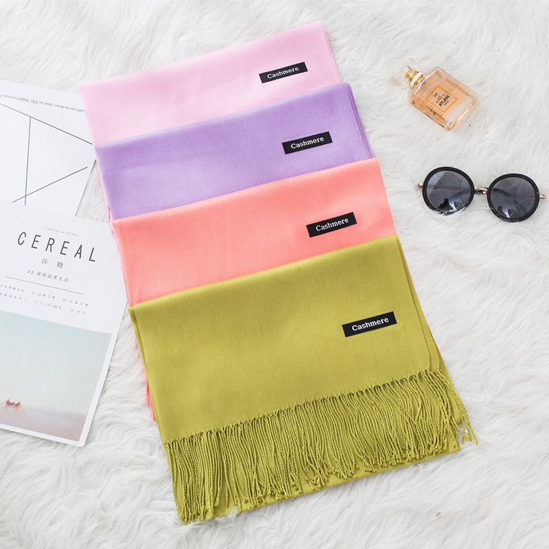 Cashmere Scarf - Bufanda de tela pashmina para mujer,