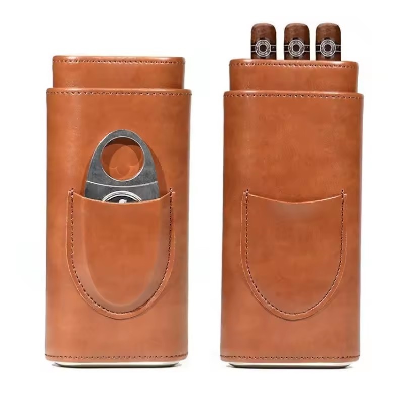 Premium Cigar Case - Estuche de cuero para puros, bolsa