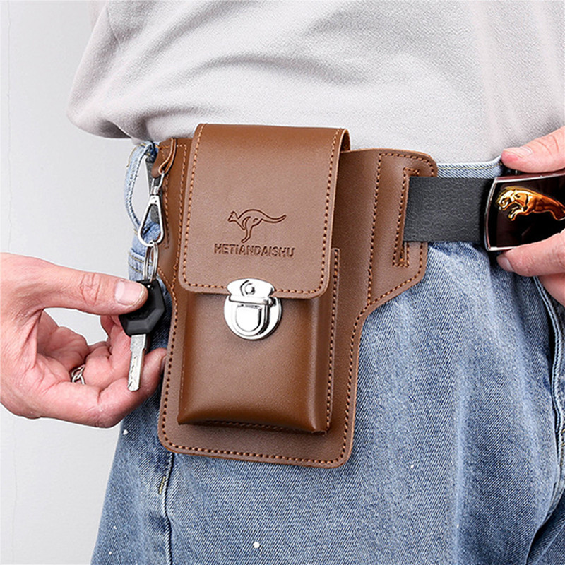 Bolsa de cinturón de teléfono  - Leather Wallet Men reseña y precio