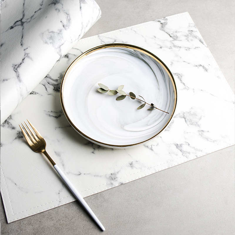 Elegante mantel individual de  - Marble Coaster Set reseña y precio
