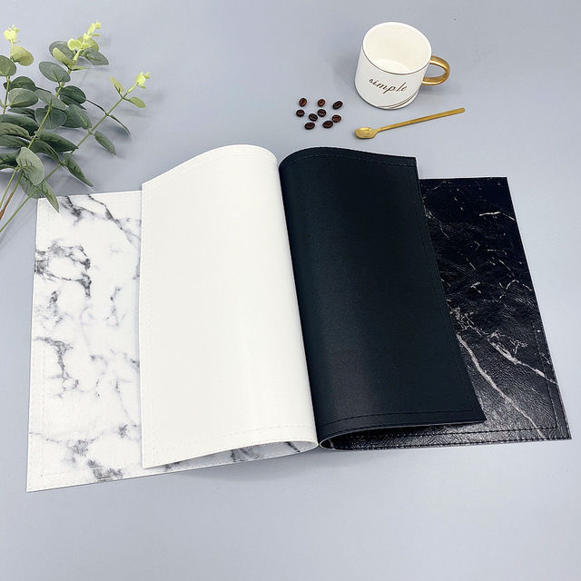 Elegante mantel individual de  - Marble Coaster Set reseña y precio