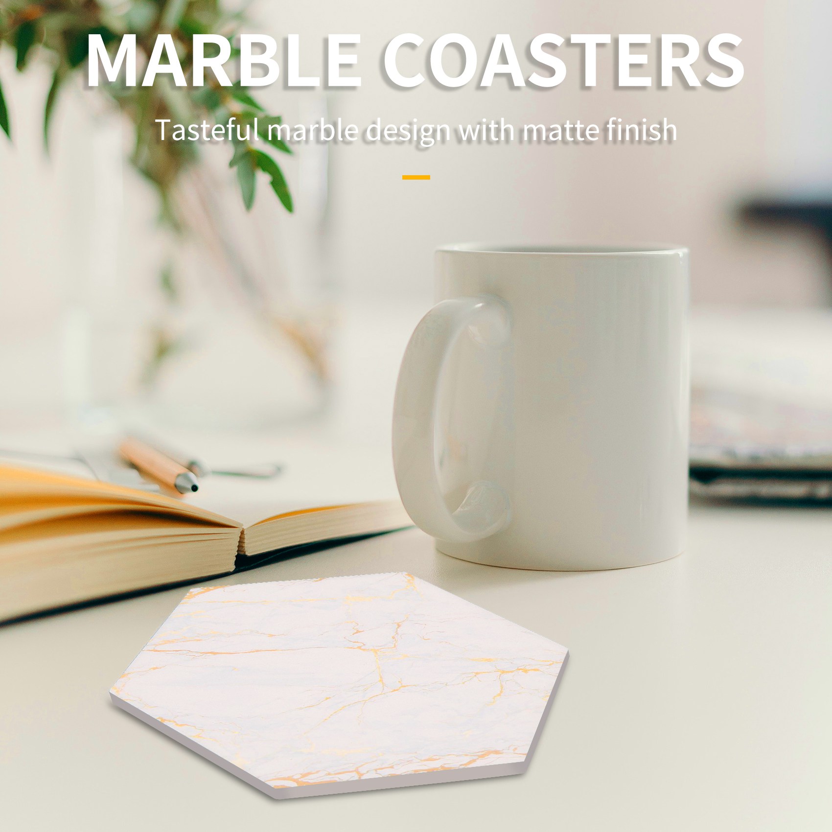 8 posavasos para bebidas absor - Marble Coaster Set reseña y precio